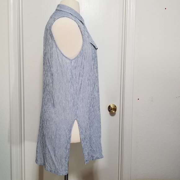 LRL Crushed Cotton Sleeveless Camp Shirt Swim Cover-Up XL - Picture 4 of 13